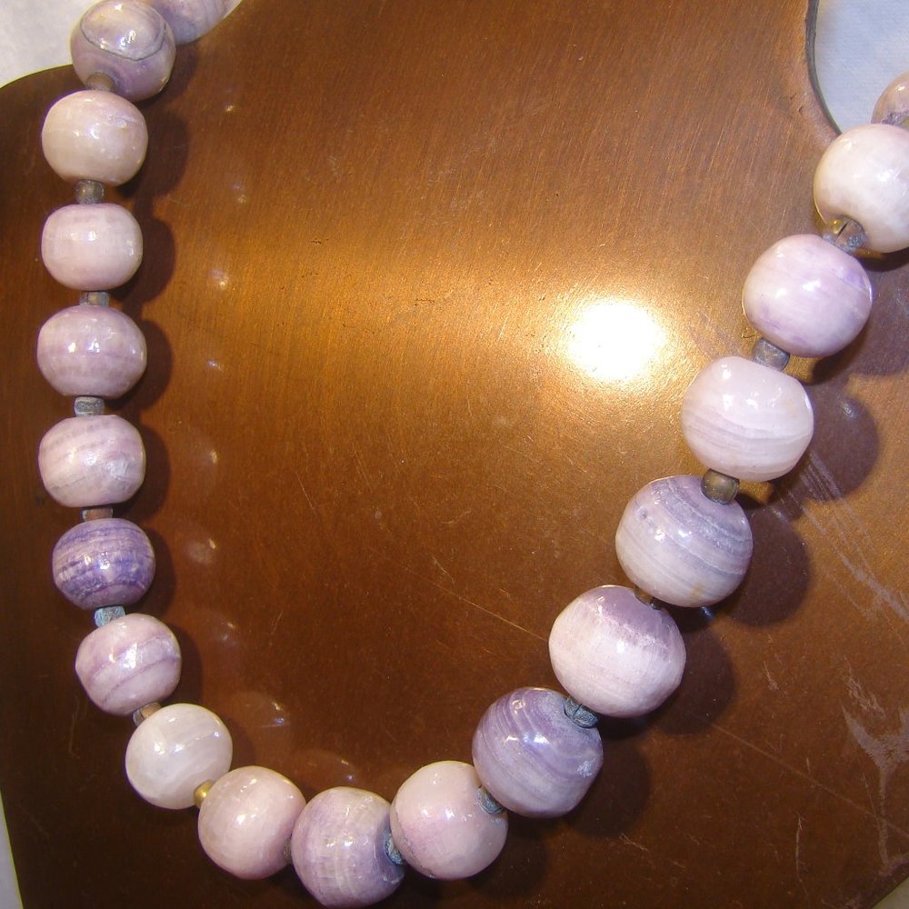 Vintage Amethyst Swirl Beaded Necklace